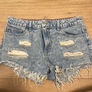 Acid wash dipped Jean shorts
